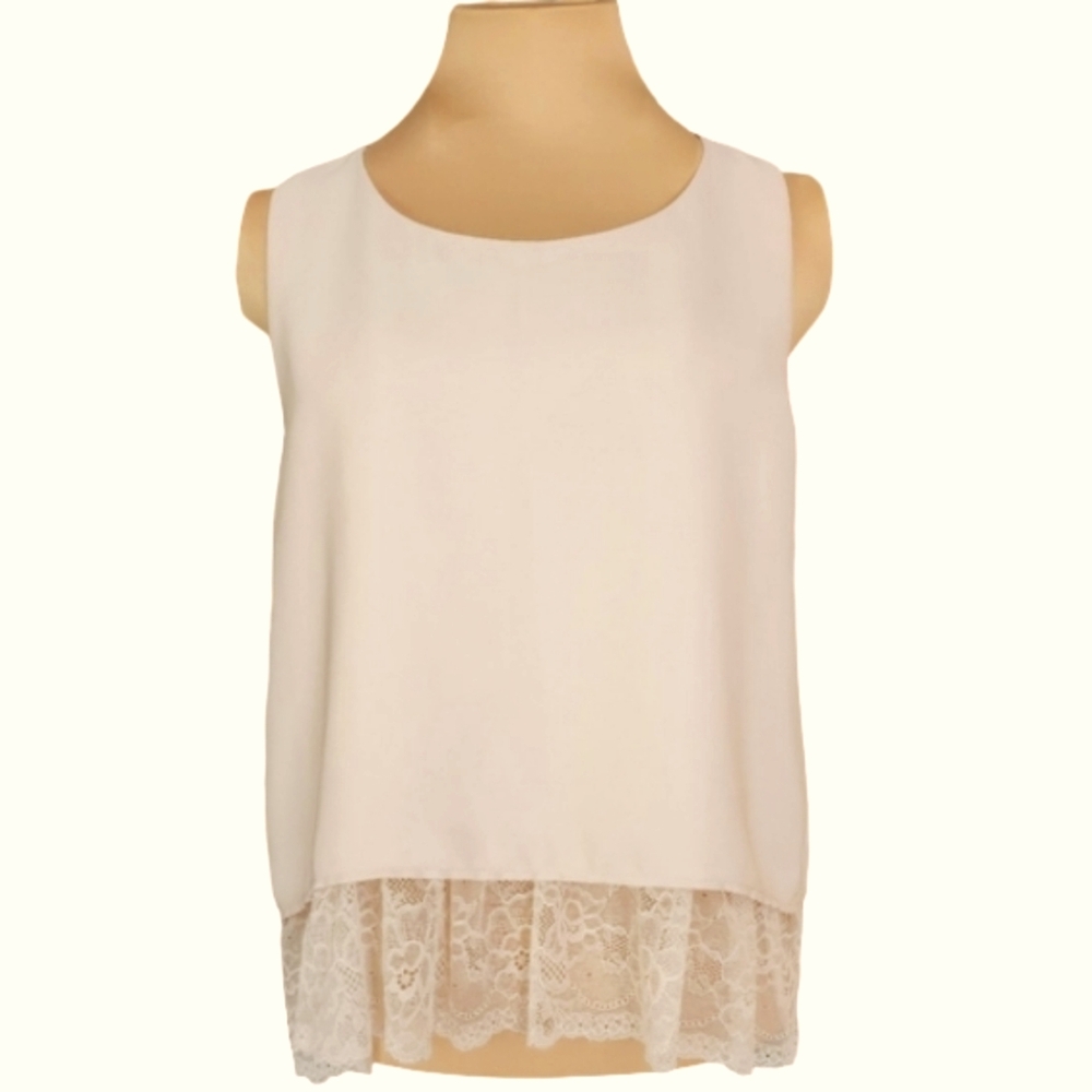 Zara Basic Tan Blouse Women's Small